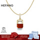 HEFANG何方珠寶幸運方糖鎖骨鏈女士項鏈輕奢高級感生日新年禮物送女友