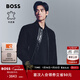 雨果博斯BOSS【羊皮革】男士秋季常規版夾克皮衣 001-黑色 M (48)