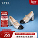 他她（TATA）高跟瑪麗珍鞋單鞋女銀色小香風(fēng)女款7YA07AQ4 銀/黑色 38