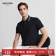 HECHTER夏季純棉男士翻領(lǐng)休閑百搭短袖Polo衫男易穿搭 黑色 M