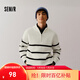 森馬（Semir）森柔|毛衫男冬季含羊毛針織衫老錢(qián)風(fēng)拉鏈半開(kāi)襟毛衣情侶內搭 白黑色調00319 S