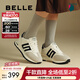 百麗（Belle）跑道家族復古小金甘德訓鞋女商場(chǎng)同款阿甘鞋休閑運動(dòng)鞋D2C1DAM5 白色 【小金甘1.0】 37 (235mm)