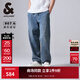 杰克·瓊斯（JACK&JONES）秋冬季新款百搭簡(jiǎn)約寬松水洗彈力復古牛仔休閑褲男裝224332116 中藍牛仔E39 常規 中藍牛仔E39 32 175 W32/L32