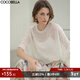 COCOBELLA鏤空提花微透視蝙蝠袖針織衫松弛感親膚罩衫TS3008 白色 S