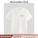 Abercrombie & Fitch男裝25秋季新款美式重磅棉質(zhì)印花圖案圓領(lǐng)短袖T恤 白色 M (180/100A)