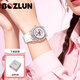 博之輪（BOZLUN）手表男雙面鏤空防水亞克力男表遠航系列夜光自動(dòng)機械表生日禮物 白透明殼白膠帶 BZL005WW1