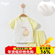 寬葉竹嬰兒短袖套裝純棉男女寶寶夏季薄款衣服短褲分體兩件套新生幼兒裝 黃色短袖套裝 80 #【身高72-78cm9-12個(gè)月】