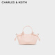 CHARLES&KEITH26春新品柔軟抽繩托特包手提菜籃子包生日禮物CK2-30782804 Soft Pink淺粉色 S