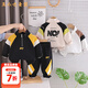 五小七童裝男童套裝春秋季新款洋氣嬰幼兒童衛衣春裝寶寶衣服兩件 黑色 80 尺碼7-11月cm