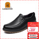 老人頭（LAORENTOU）皮鞋男士牛皮套腳商務(wù)休閑鞋牛筋底耐磨耐滑男單鞋 922986 黑 43