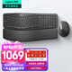 羅技（Logitech）K860無(wú)線(xiàn)藍牙鍵盤(pán) 人體工學(xué)鍵盤(pán)分體式 筆記本電腦辦公鍵盤(pán)Mac 帶手托電池款家用多設備 全尺寸 人體工學(xué)鍵鼠套裝K860+Vertical（大手）