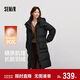 森馬（Semir）90絨羽絨服女長(cháng)款收腰顯瘦冬季寬松連帽三防厚外套101724113055