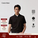Calvin KleinJeans【吸濕速干】夏季男士戶(hù)外休閑通勤ck半拉鏈短袖T恤POLO衫 UB1-太空黑 L