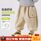嘟嘟家寶寶雙面絨褲子秋冬兒童加厚長(cháng)褲男童冬季休閑褲女童冬裝 卡其100