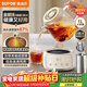 蘇泊爾（SUPOR）全玻璃養生壺煮茶壺1L迷你養生杯煮茶器花茶壺 恒溫壺母嬰級 保溫燒水壺316L帶濾網(wǎng)0膠水SW-10Y03Q