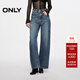 ONLY秋季休閑復古小個(gè)子高腰闊腿褲牛仔褲女|124332013 J33 350水洗牛仔藍 XS (155) 60A