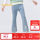巴拉巴拉童裝女童牛仔褲兒童秋裝大童長(cháng)褲甜美俏皮喇叭褲 牛仔中藍88201 165 cm