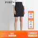 PORTS寶姿  新品商場(chǎng)同款女裝條紋高腰半身裙通勤顯瘦SN8S007HFD014 黑色 S (4)