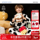 愛(ài)慕兒童（AIMER KIDS）慕斯絨絨海島絨家居服套裝男女童冬季睡衣絨絨小奶牛100