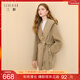 三彩【匠心大衣】100綿羊毛三彩2025冬季新款毛呢外套連帽風(fēng)衣女M