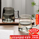 鑫尚銘 玻璃水杯茶杯大容量耐高溫創(chuàng  )意山形喝水杯辦公室帶把手涼水杯 （混色2個(gè)）與山杯 500ml