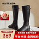 森達騎士靴女商場(chǎng)同款氣質(zhì)過(guò)膝長(cháng)筒靴XEN01DG4 黑色絨里 37