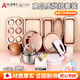 AILUKI日本烘焙工具套裝蛋糕模具烤箱用具做材料小面包家用套餐新手 【香檳金】新手精簡(jiǎn)套