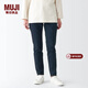 MUJI 女式 彈力 牛仔 修身褲 褲子 長(cháng)褲 休閑褲 深藏青色 26inch（165/66A）