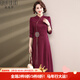 秋芙羅2026媽媽春裝新款連衣裙中老年女裝春秋高檔禮服50-60歲洋氣裙子 玫紅色 2XL 【建議120-130斤】
