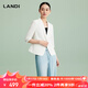 藍地（LANDI）[禪意光澤]優(yōu)雅氣質(zhì)修身短款小西裝外套女五分袖夏新品 純白色 M