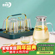 青蘋(píng)果硼硅耐熱玻璃水具套裝冰點(diǎn)錘紋壺*1錘紋杯*6托盤(pán)*1杯架*1