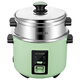愛(ài)德（aide） 304不銹鋼內膽0涂層電飯鍋老式家用電飯煲迷你小型2多功能3蒸煮4大容量5-6人L升老款帶蒸籠無(wú)涂層 4L茶綠色/4-6人(304不銹鋼蓋款) 1L