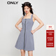 ONLY時(shí)尚百搭短款A字吊帶雪紡連衣裙女|123207028 H31尤琪藍白格 S 160/80A