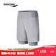 Saucony索康尼男子輕薄透氣立體彈力舒適官方正品休閑雙層短褲 巖灰 L