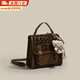 鉑吶苓豹紋雙肩包女學(xué)院風(fēng)背包復古時(shí)尚劍橋包單肩斜韓版休閑挎包女包 復古雙肩包【豹紋深棕色-無(wú)掛件】