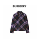 BURBERRY柏博利巴寶莉新款男士紫色拼色羊毛格紋印花拉鏈夾克81041551 50