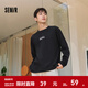 森馬（Semir）長(cháng)袖T恤男重磅寬松打底上衣撞色字母印花情侶裝秋冬季內搭外穿 黑色90001 M