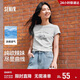 森馬（Semir）涼感T|短袖T恤女短款小狗夏2025小心機修身正肩上衣109325100020