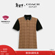蔻馳（COACH）【新年禮物】奧萊男士男裝經(jīng)典標志POLO衫短袖 卡其色 經(jīng)典標志 M