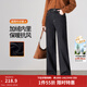 茵曼（INMAN）加絨加厚保暖復古牛仔褲女2025冬季百搭高腰顯瘦闊腿直筒褲子 牛仔黑 29