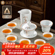 金鑲玉陶瓷功夫茶具整套蓋碗茶杯白瓷家用簡(jiǎn)約禮品盒高檔 節節蓋碗套裝