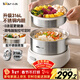 小熊（Bear）電煮鍋 小電鍋 電火鍋 電熱鍋蒸煮一體分體式微電腦多功能鍋2-3人家用316L不銹鋼配蒸籠2.5L F25P1