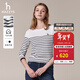 哈吉斯（HAZZYS）女裝 秋款T恤經(jīng)典條紋休閑長(cháng)袖T恤ABTSE0BCF05 白色WT L (165/88A 40)
