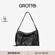 GROTTO個(gè)樂(lè )新款SoftCollar保齡球包單肩包小中號通勤斜挎包新年禮物 經(jīng)典黑M 亮銀