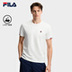 FILA 斐樂(lè )官方男子針織短袖衫夏新款時(shí)尚休閑簡(jiǎn)約基礎圓領(lǐng)T恤 云白-WT L 175/96A/L