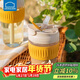 樂(lè )扣樂(lè )扣（LOCK&LOCK）咖啡杯耐熱玻璃水杯子男女學(xué)生便攜式雙飲吸管杯隨手杯350ML黃色