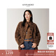 玖姿·安娜蔻復古摩登風(fēng)100%羊毛正反兩穿外套女2025冬季新款 棕色 M