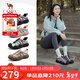 駱駝（CAMEL）極光丑萌鞋女戶(hù)外登山鞋撞色厚底休閑鞋 L26S202026A 米/紫 37