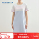 舒雅（Schiesser）女士32S純棉圓領(lǐng)短袖連衣裙家居睡裙E1/22402D 淺藍 L