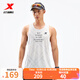 特步（XTEP）門(mén)店同款夏裝新品男背心t恤衫國人競速跑步服球衣 珍珠白 L